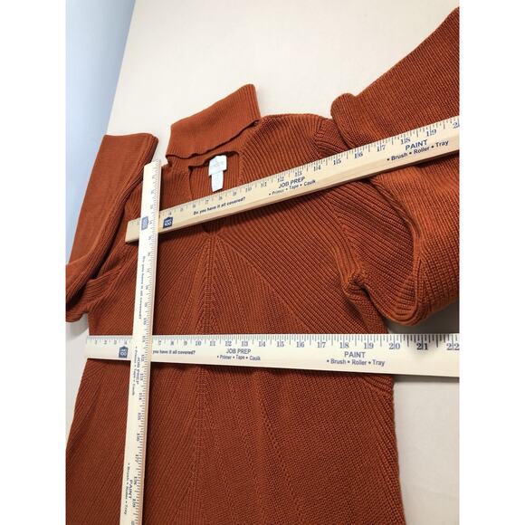 Chico’s Women Sweater Turtle L Long Sleeve Pullover Knit Y2K Minimalist Orange - Picture 9 of 10